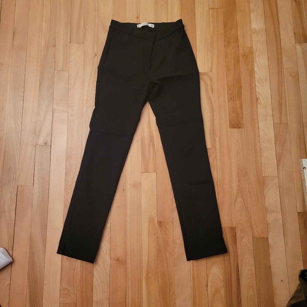 Mango Black Fitred Cigarette Stretch Slack Work Pants